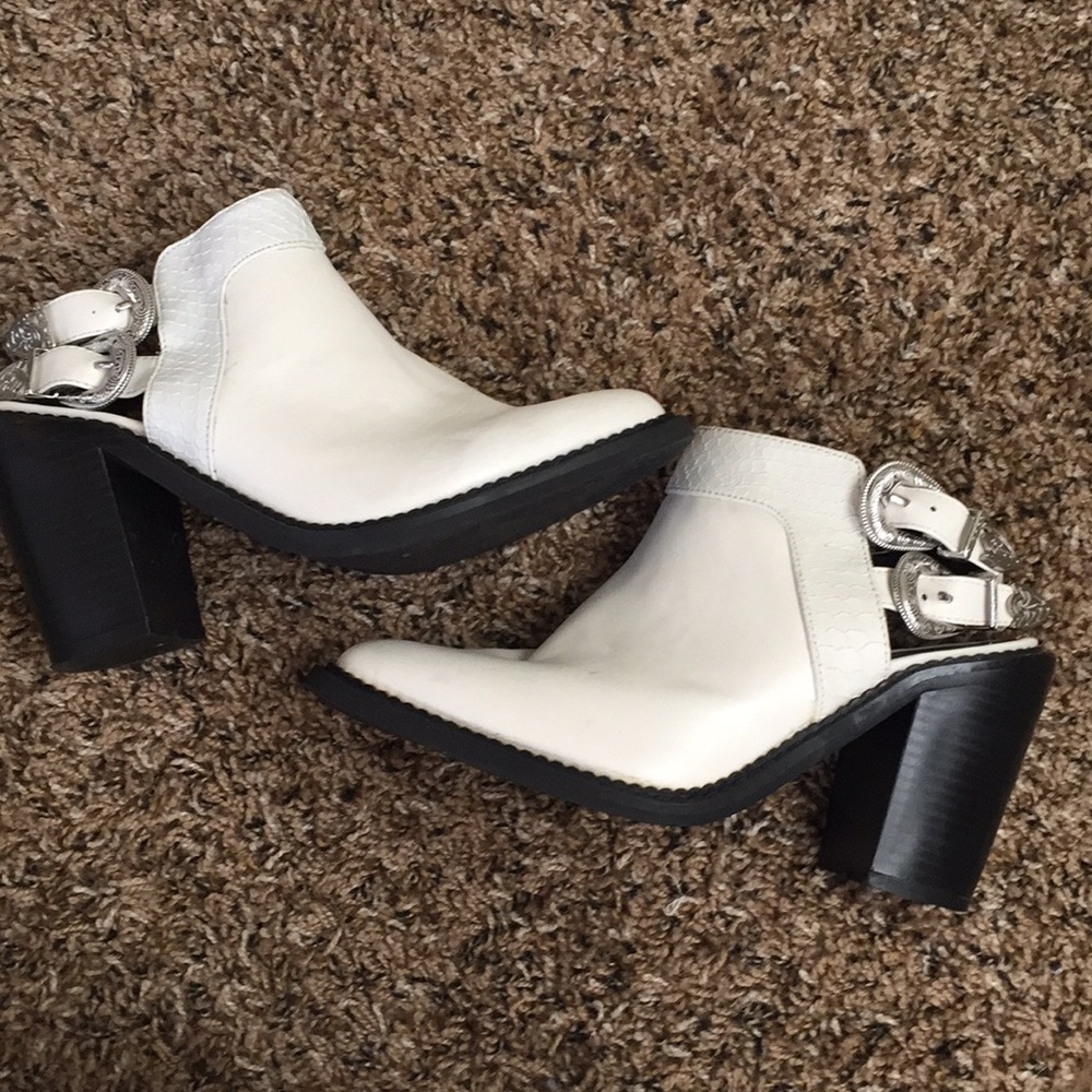 Western style white booties